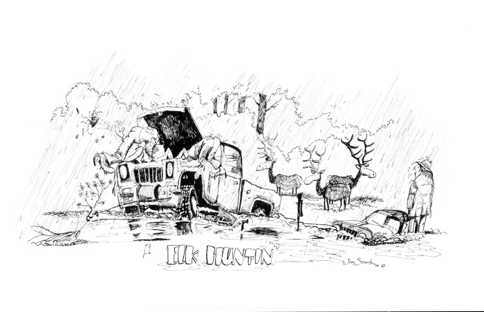 Elk Hunting Print